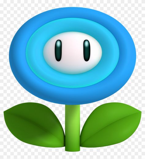 Ice Flower Mario, Mario Ice Flower, Fire Flower Mario, Super Mario Power Ups, Super Mario Flower, Mario Power Ups, Super Mario Decor, Mario Flower, Mario Room