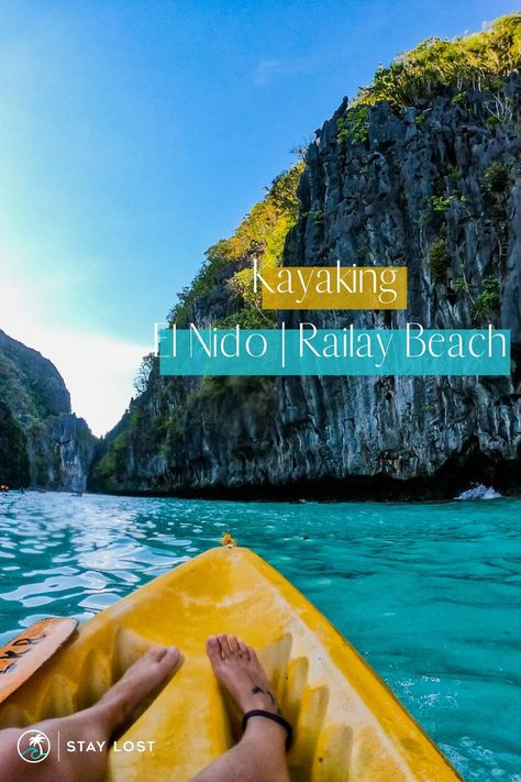 Kayaking | El Nido & Railay Beach⠀ ⠀ We loved getting out on the water for a burn in the kayak. Had a paddle in some of the most beautiful locations throughout South East Asia.⠀ ⠀ Where is the best place you've ever kayaked?⠀ ⠀ Check out the vid, link in our bio. Railay Beach Thailand, Coron Island, Ao Nang Beach, Koh Samui Beach, Railay Beach, Beach Cocktails, Koh Chang, Thailand Beaches, Kayak Adventures