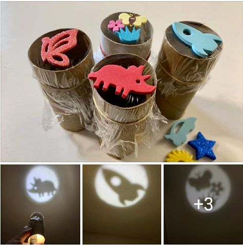 Flashlights projected onto wall Flashlight Craft, Shadow Activities, Science For Toddlers, Light Activities, Party Plan, Toilet Paper Roll Crafts, Paper Roll Crafts, Toddler Learning Activities, Toddler Fun