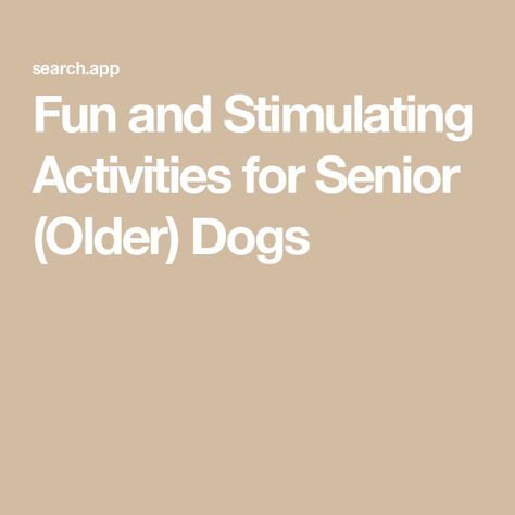 Fun and Stimulating Activities for Senior (Older) Dogs Stimulating Activities, Kong Toys, Elderly Dogs, Mental And Physical Health, Dog Potty Training, Treat Dispenser, Dog Enrichment, Senior Dogs, Enrichment Activities