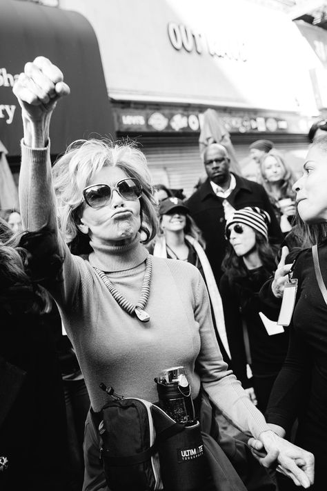 Snapshot Photography, Womens Movement, Womens March, Jane Fonda, Black & White, Womens Rights, Marie Claire, Clear Skin, A Child