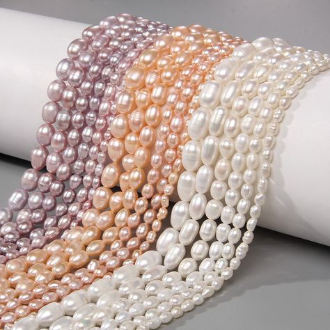 Fine Orange Purple Pink White Natural Freshwater Pearl Rice Beads For Jewelry Making Irregular Pearl Rice Bead, Beads For Jewelry Making, Beads For Jewelry, Orange And Purple, Jewelry Making Beads, Fresh Water, Freshwater Pearls, Pink White, Rice