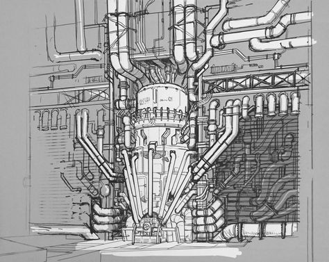 Mako Reactor Core Art from Final Fantasy VII Remake #art #artwork #gaming #videogames #gamer #gameart #conceptart #illustration #finalfantasy #finalfantasy7remake #ff7remake Sci Fi Power Core, Reactor Concept Art, Mass Effect Concept Art Environment, Final Fantasy Environment Concept Art, Sci Fi Factory Concept Art, Sci Fi Workshop Concept Art, Robot Design Sketch, Final Fantasy Vii Remake, Sci Fi Environment