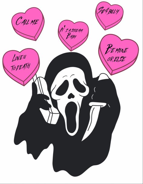 Ghost Face Clipart, Funny Valentine Pics, Scream Image, Scream Face Drawing, Ghost Face Valentine, Ghost Face Cute, Scream Valentine, Ghost Face Drawing, Cute Ghost Face