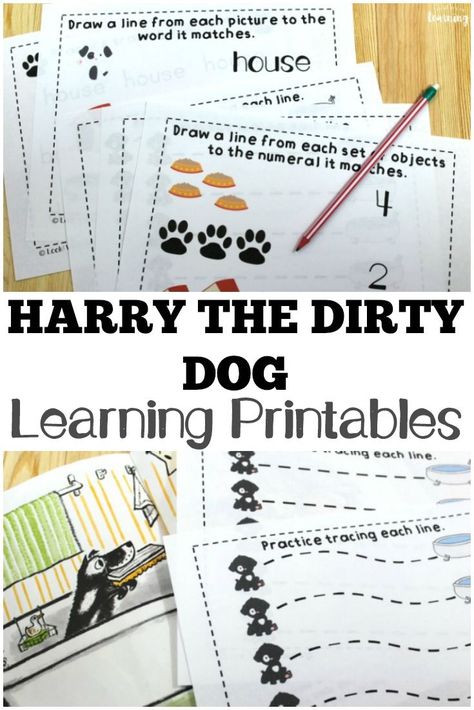 Harry The Dirty Dog Activities, Harry The Dirty Dog, Pet Study, Aesop Fables, Pet Activities, Printables Preschool, Art Preschool, Ninja Birthday, Elementary Learning