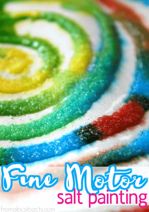 Fine Motor Salt Painting Make Believe Preschool Theme, All About Me Theme, Theme For Preschool, All About Me Preschool Theme, Me Preschool Theme, Salt Art, Hand Strengthening, Homeschooling Preschool, Salt Painting