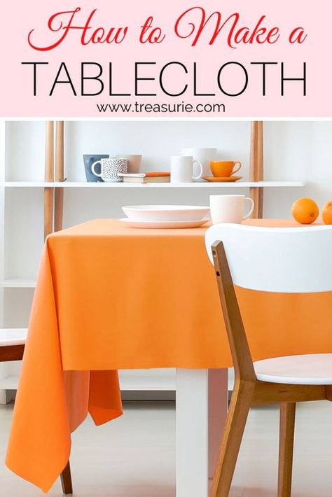 Diy Table Cloth Tablecloths How To Make, Easy Tablecloth Ideas, Sewing Tablecloths How To Make, Making A Table Cloth, Sew A Tablecloth, Table Cloths Ideas For Home, Fabric Table Cloth, Sewing A Tablecloth, How To Make A Table Cloth