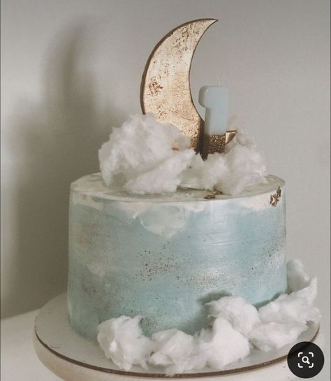 Cloud Theme Cake 1st Birthdays, Cotton Candy Cloud Cake, Cloud Cakes Ideas, Two The Moon Birthday Cake Girl, Cloud Themed Cake, Cloud Nine Birthday Cake, Cloud 9 Baby Shower Cake, Moon Cake Ideas, Cloud Baby Shower Cake