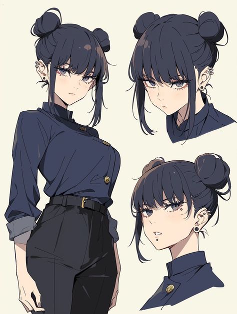 Twin Ponytails, Anime Braids, Making A Character, Fig Drawing, Anime Ponytail, Ponytail Drawing, Two Buns Hairstyle, Virtual Reality Art, Oblong Face Hairstyles