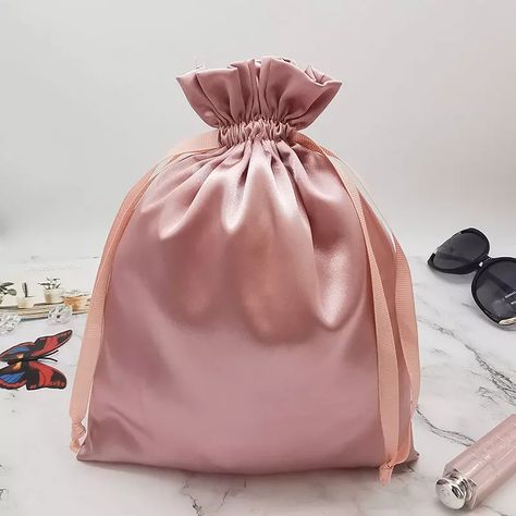 Custom Printed Logo Colorful Rose Gold Drawstring Satin Silk Gift Packing Bag Pouch - Buy Satin Bag,Satin Silk Bag,Satin Silk Packing Bag Product on Alibaba.com Wedding Party Makeup, Cotton Jewelry, Silk Gifts, Pouch Packaging, Silk Bag, Gift Packing, Satin Bags, Cotton Drawstring Bags, Beauty Case