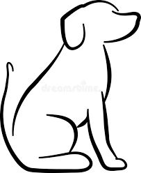 Dog Sitting Down Drawing, Dog Outline Drawing Simple, Dog Sitting Illustration, Dog Sitting Drawing, Dog Outline Drawing, Sitting Silhouette, Easy Dog Drawing, Dog Mosaic, Dog Vector Illustration