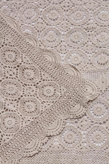 handmade crochet lace bedspread, shabby chic vintage cotton coverlet in antique ecru color Twin Bed Size, Lace Bedspread, Lace Bedding, Crochet Bedspread Pattern, Crochet Afgans, Crochet Bag Tutorials, Crochet Bedspread, Ecru Color, Manta Crochet