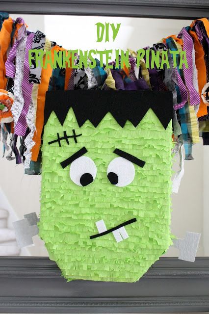 DIY Frankenstein Pinata Diy Halloween Pinata, Halloween Pinata Diy, Dementor Pinata Diy, Zombie Pinata, Skull Pinata Diy, Pinata Halloween, Diy Monster Pinata, Halloween Piñatas, Halloween Pinata