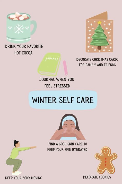 December Self Care, December Checklist, Christmas Self Care, Winter Self Care, Self Care Essentials, Friends Journal, Practice Self Care, Winter Care, Winter Wellness