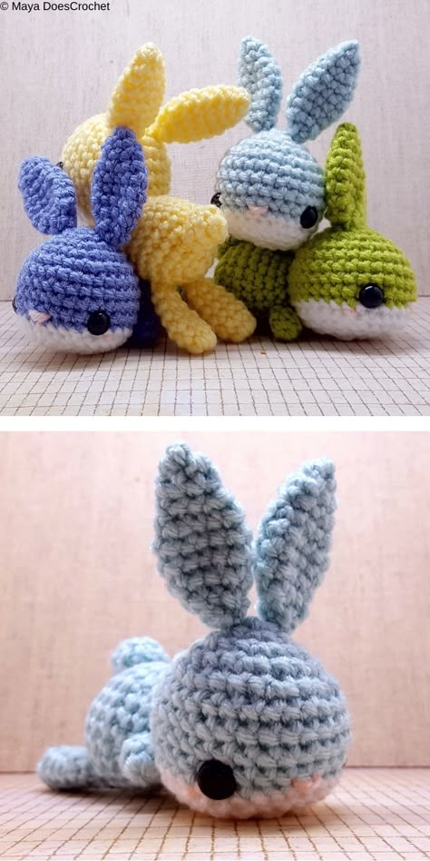 Bunnies Crochet, Easter Amigurumi, Amigurumi Bunnies, Tiny Amigurumi, Idee Babyshower, Colorful Eggs, Confection Au Crochet, Crochet Easter, Crochet Bunny Pattern