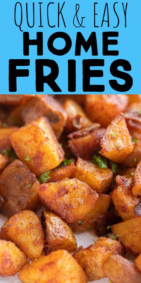 Breakfast Scramble Healthy, Easy Home Fries Breakfast, Home Fries Breakfast Air Fryer, Eggs Up Grill Home Fries, Healthy Home Fries, Homefries In The Air Fryer, Quick Home Fries Easy Recipes, Home Fries Breakfast Oven, Homemade Home Fries Breakfast