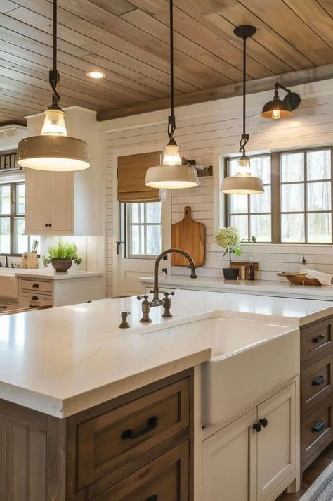 Joanna Gaines Farmhouse Kitchen, Georgia Cottage, Bathroom Farmhouse Style, Farmhouse Kitchen Design, Project Board, Bathroom Trends, Kitchen Tiles Backsplash, Bath Room, Tiny Kitchen