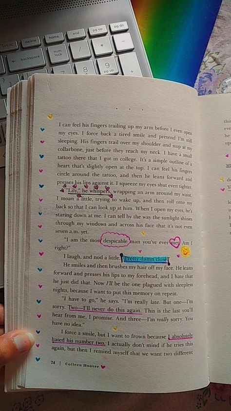 It Ends With Us Annotated, It Ends With Us Journal, It Starts With Us Annotations, It Ends With Us Annotations, Aesthetic Poems, Colleen Hoover Quotes, Annotated Books, Book Annotations, Romantic Book Quotes