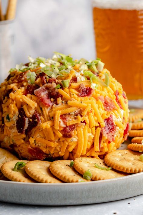 Cheese Ball Recipes Jalapeno Bacon, Bacon Cheddar Ranch Cheese Ball, Cheese Ball Bacon, Cheese Ball With Bacon Bits, Cheese Ball With Bacon, Best Cheese Ball, Bacon Cheeseball Recipes, Cheddar Cheese Ball Recipes, Bacon Cheese Ball