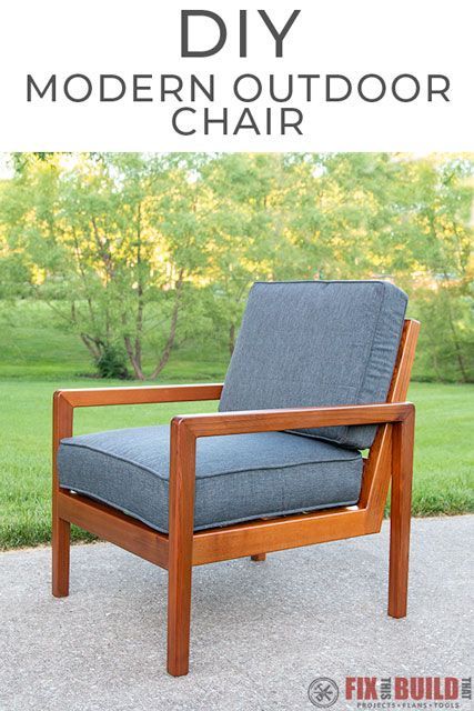 This chair DIY Modern Outdoor Chair would look so good on my porch!  And it's made from only cedar 2x4's and 1x4's.  Great outdoor furniture addition! #diyfurniture #outdoorfurniture Diy Outdoor Chair, Outdoor Chairs Diy, Modern Outdoor Chair, Chair Diy, Modern Outdoor Chairs, Outdoor Furniture Design, Diy Garden Furniture, Diy Outdoor Decor, Outdoor Chair