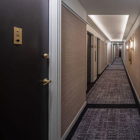 Westchester County Hallway Design, NY - Sygrove Associates Design Apartment Building Hallway, Apartment Corridor, Apartment Lobby, Vinyl Wall Covering, Corridor Carpet, Hotel Corridor, Apartment Hall, Corridor Design, Custom Light Fixtures