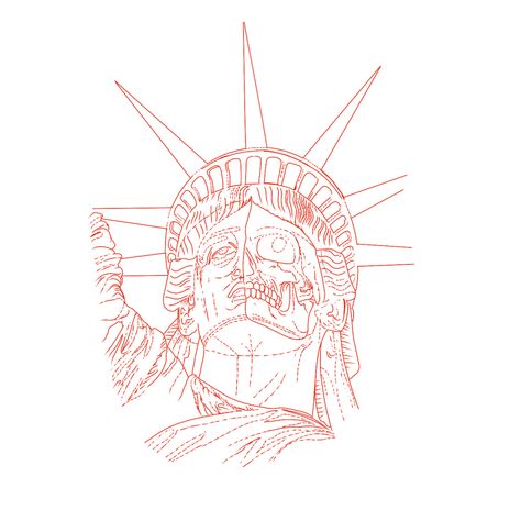 Statue Of Liberty Tattoo Stencil, Statue Of Liberty Skull, Statue Of Liberty Tattoo, Gap Filler Tattoo, Gangster Tattoo, Justice Tattoo, Liberty Tattoo, Graphic Shirt Design, Tattoo Stencil Outline