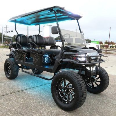 Cool Golf Carts Ideas, Fancy Golf Carts, Golf Cart Garage Ideas, Custom Golf Carts Ideas, Black Golf Cart, Off Road Golf Cart, Gold Cart, Disney Golf, Lifted Golf Carts