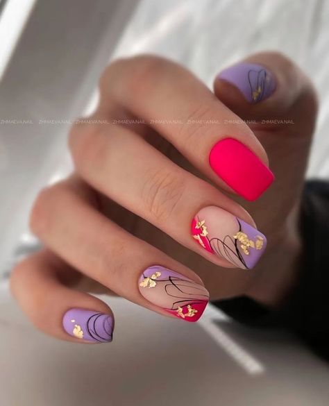 Nails 2023 August, Bohemian Nail Art, Summer Nails 2023, Purple Nail, Work Nails, Blush Nails, Nails 2023, Short Acrylic Nails Designs, Best Nail