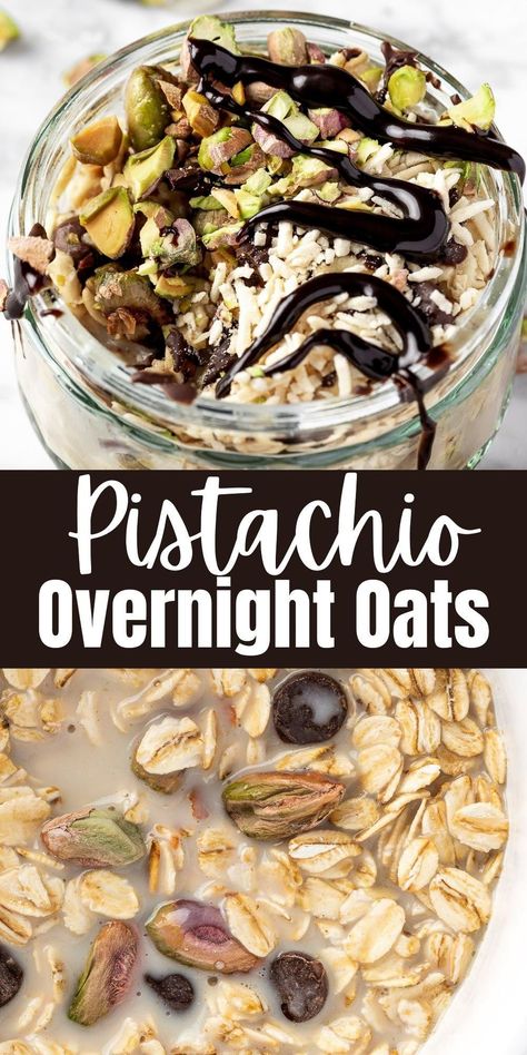 Overnight Oats Recipe Meal Prep, Pistachio Overnight Oats, Savory Overnight Oats, Breakfast Grains, Oatmeal Overnight, Coconut Overnight Oats, Healthy Protein Desserts, Healthy Easy Breakfast, Chia Bowl