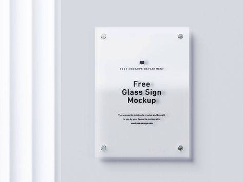 Free Wall Mounted Etched Glass Sign Mockup PSD Set - Good Mockups Sign Mockup Free, Free Logo Mockup Psd, Glass Signage, Logo Mockups Psd, Free Logo Mockup, Glass Plaques, Wall Logo, Simple Signs, Sign Mockup