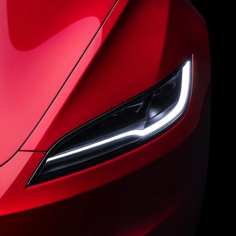 Tesla Model 3 refreshed headlight Model 3 Highland, Red Tesla, Model 3 Tesla, Vision Board Images, Tesla Roadster, Tesla Motors, Tesla Model X, Tesla Model S, Tesla Model 3