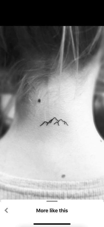 Mountain Tattoo Behind Ear, Tiny Tattoo Behind Ear, Small Mountain Tattoo, Berg Tattoo, Tattoo Behind Ear, Mountain Tattoo, Tiny Tattoos, Behind Ear Tattoo, I Tattoo