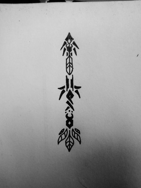 3-Inch Tribal Arrow by draconistheory on @DeviantArt Native American Arrow Tattoo, Moms Tattoo, Meaning Of Arrow Tattoo, Arrow Tattoo Design, Favorite Tattoos, Native American Tattoos, Western Tattoos, Zen Doodle Art, Indian Tattoo