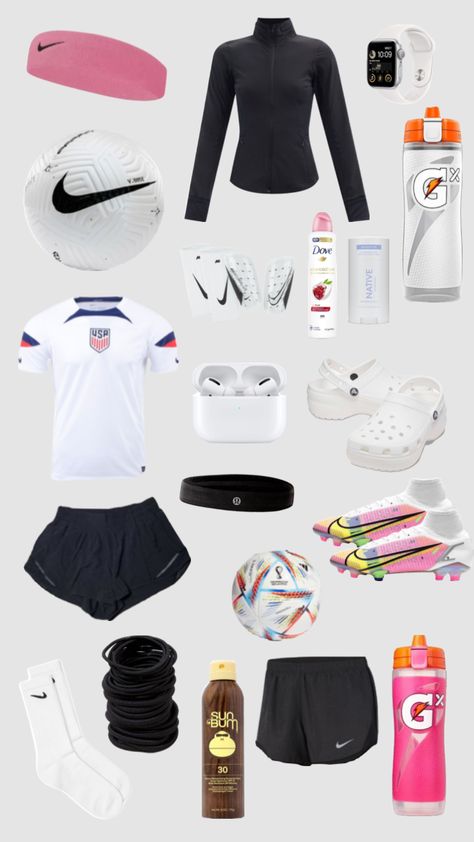 soccer girl #sports #soccer #preppy Casual Athletic Outfits, Soccer Girls Outfits, Soccer Essentials, Vollyball Outfits, Soccer Outfit, Soccer Workouts, Soccer Outfits, Fitness Wear Outfits, Sports Soccer