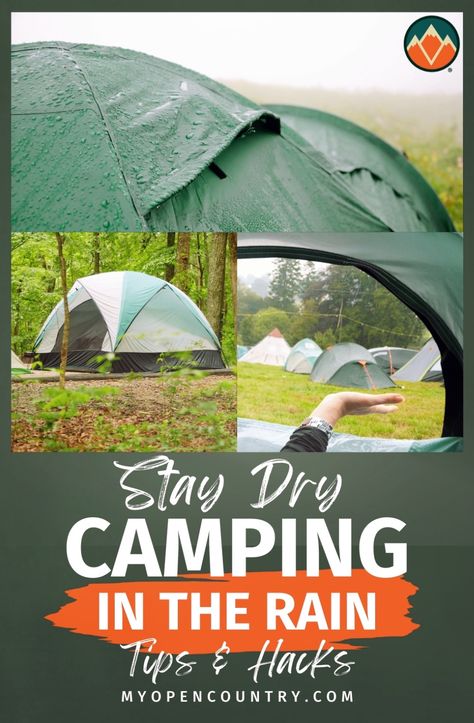 Discover essential hacks for camping in the rain, including how to set up your tent and keep everything dry. Perfect for families, these tips will make your wet weather camping with kids a breeze, ensuring fun activities and comfort, even in the downpour. Top Hacks, Rain Falling, Camping In The Rain, Dry Camping, Camping Set Up, Rv Adventure, Waterproof Tent, Right Mindset, Cool Tents