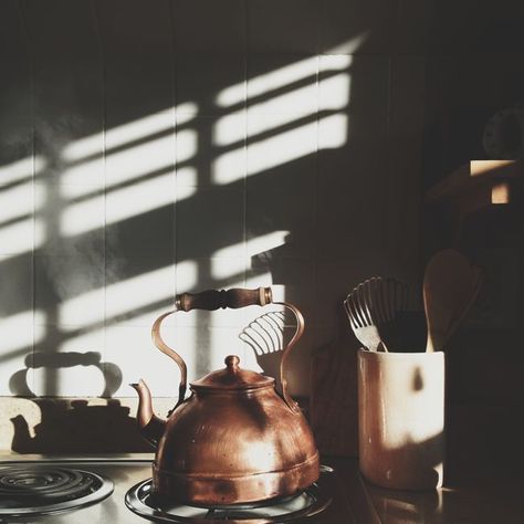 Sunlight Photography, Elsie Green, White Tile Backsplash, Tiny Apartments, Kitchen Stove, Coffee Photography, Tiny Apartment, Slow Living, Morning Light