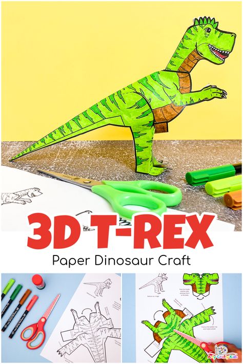 Paper Dinosaur Craft, Dinosaur Art Projects, Dinosaur Crafts Preschool, Dinosaur Template, Boho Chic Bedroom Decor, Dinosaur Craft, Make A Dinosaur, Paper Dinosaur, Dinosaurs Preschool