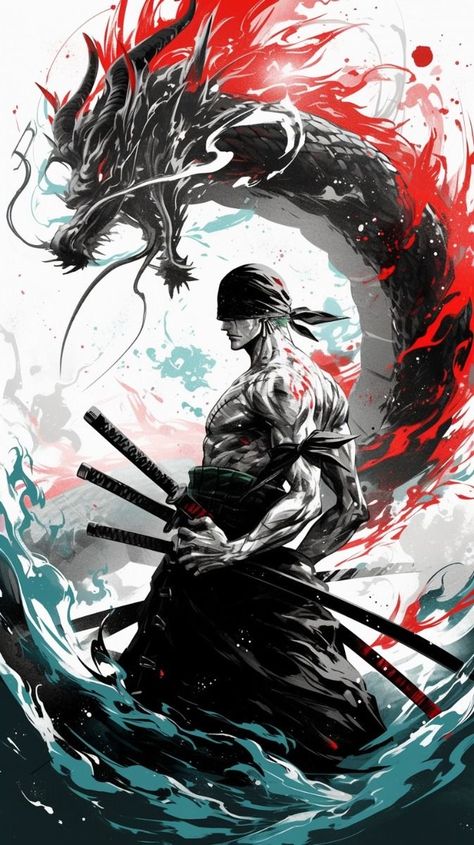 Zoro One Piece Wallpapers, Zoro Tattoo, One Piece Fan Art, Japanese Art Samurai, Fan Art Anime, Anime Picture Hd, Samurai Wallpaper, رورونوا زورو, Zoro Roronoa