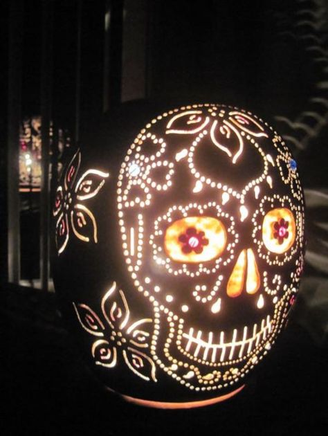 Sugar Skull | Pumpkin Carving Art | Know Your Meme Sugar Skull Pumpkin, Tin Punch, Spooky Spooky, Pumpkin Stencils, Carving Pumpkins, Spooky Stuff, Pumpkin Carvings, Skull Pumpkin, Carved Pumpkin