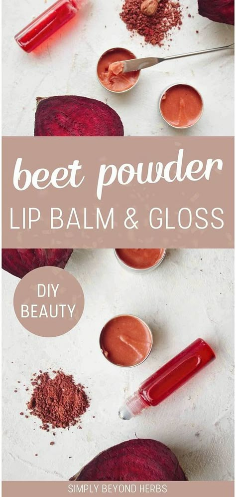 Create your own Beet Powder Lip Balm, featured in our DIY beauty & homemade beauty products collection. This beetroot-based lip balm is perfect for adding a natural tint to your daily beauty regimen. Easy to make and delightful to use, it's a must-try for natural beauty enthusiasts. Find more DIY natural makeup recipes and homemade makeup ideas at simplybeyondherbs.com. Beetroot Lip Balm, Tinted Lip Balm Recipe, Beet Recipes Healthy, Natural Makeup Recipes, Diy Natural Makeup, Lip Balm Diy, Beet Powder, Gloss Diy, Diy Lip Balm Recipes