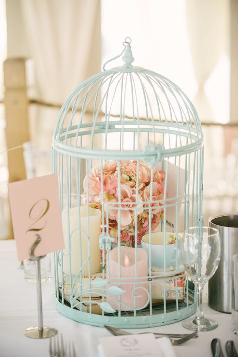 Bird Cage Wedding Decor, Tiny Churches, Birdcage Decor, Birdcage Chandelier, Cage Decor, Cage Bird, Wedding Color Pallet, Chicken Cages, Bird Cage Decor