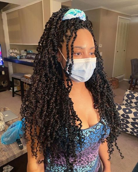 Passion Twists Hairstyle Mid Length, Full Passion Twists, Small Passion Twists Medium Length, Waist Length Passion Twists, Extra Small Passion Twists Long, Small Short Passion Twists, Half Up Half Down Passion Twists, Medium Length Passion Twists Hairstyle, Dark Brown Passion Twists