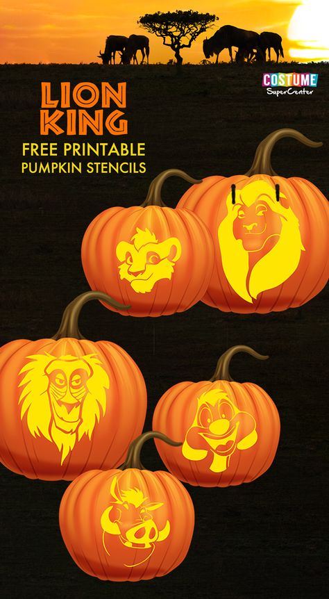 Have you carved your pumpkins yet? Here are five free Lion King designs for you! Lion King Pumpkin Carving Stencils, Pumpkin Carving Ideas Lion King, Simba Pumpkin Carving, Lion King Pumpkin Carving, Lion King Pumpkin, Disney Pumpkin Carving Templates, Pumpkin Carving Stencils Templates, Awesome Pumpkin Carvings, Printable Pumpkin Stencils