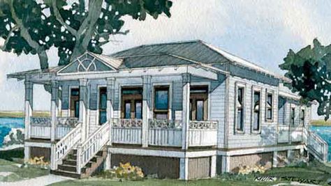 Inlet Cottage, Plan #1519 Beach Cottage Floor Plans, Beach Cottage House Plans, Beach Cottage Design, House On The Beach, Beach House Flooring, House On The Water, Cottage Plans, Southern Living House Plans, Coastal House Plans