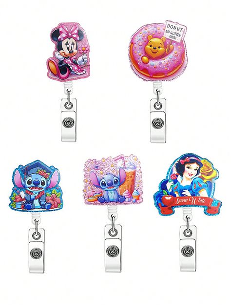 1pc Cartoon, Stitch, Retractable Badge Reel, Acrylic Name Badge Holder For Nurses, Office Workers Multicolor    PMMA     Labels,Indexes & Stamps, size features are:Bust: ,Length: ,Sleeve Length: Nurses Office, Cartoon Stitch, School Supply Labels, Name Badges, Retractable Badge Reel, Badge Holder, Badge Holders, Badge Reel, School Supplies