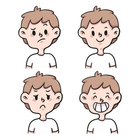 Cute People, Emotion Faces, Indoor Games For Kids, Cartoon People, Easy Doodles Drawings, Teaching Aids, Cartoon Faces, Easy Diy Art, Simple Doodles