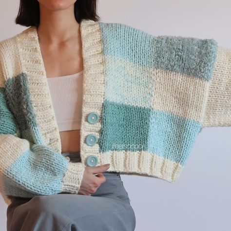 Patchwork Cardigans I Feel so Cool Custom Orders - Etsy Norway Cardigans Cropped, Knitting Squares, Spring Cardigans, Patchwork Cardigan, Color Tones, Button Cardigan, Oversized Cardigan, Crochet Cardigan, So Cool