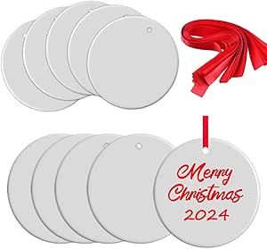 10Pcs Sublimation Ceramic Ornaments Sublimation Ornament Blanks Bulk Ceramic Discs Ornament for Heat Press Printing White Round Porcelain Ornament Personalized Xmas Tree Ornament Keepsake Crafts Gift Ornaments Sublimation, Press Printing, Keepsake Crafts, Heat Press Printing, Xmas Tree Ornament, Porcelain Ornaments, Tree Ornament, Xmas Tree, Ceramic Ornaments