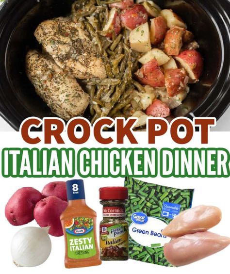 Crock Pot Chicken Recipes Italian Dressing, Crockpot Meals Chicken And Veggies, Crockpot Ideas With Chicken, Italian Ranch Chicken Crockpot, Crockpot Chicken And Italian Dressing, Zesty Chicken Crock Pot, Italian Chicken Crockpot Potatoes, Easy Crockpot Meals With Chicken Healthy, Easy Italian Chicken Crockpot