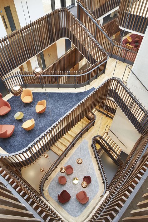 Higher Education Design, Atrium Design, Building Interior, University Of Oxford, University Architecture, Library Architecture, Stairs Architecture, Education Architecture, Oxford University